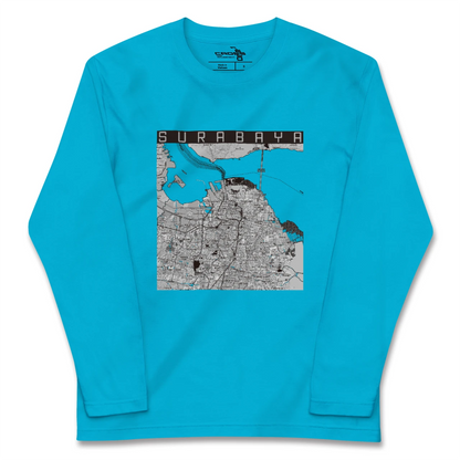 【スラバヤ（インドネシア）】地図柄ロングスリーブTシャツ