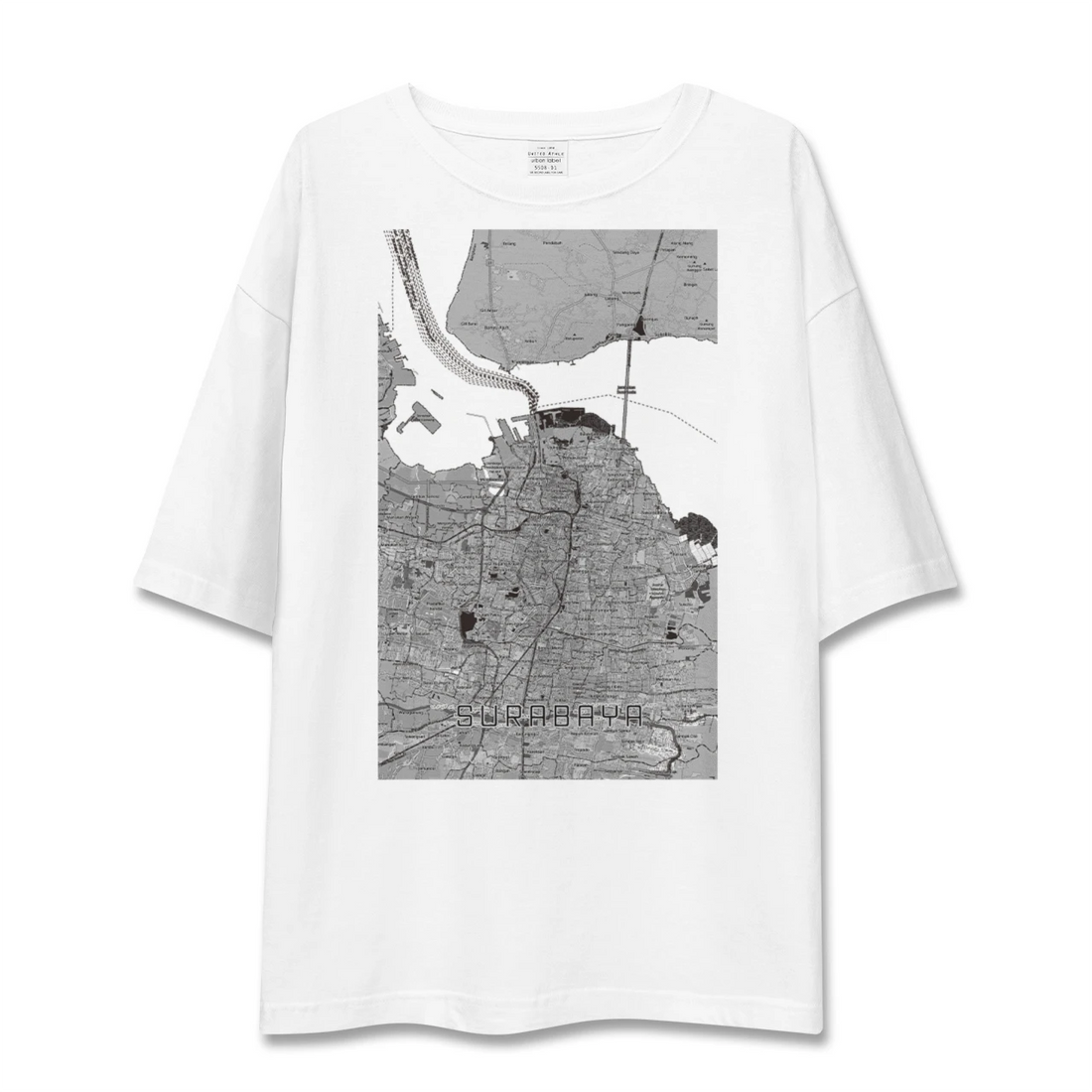 【スラバヤ（インドネシア）】地図柄ビッグシルエットTシャツ