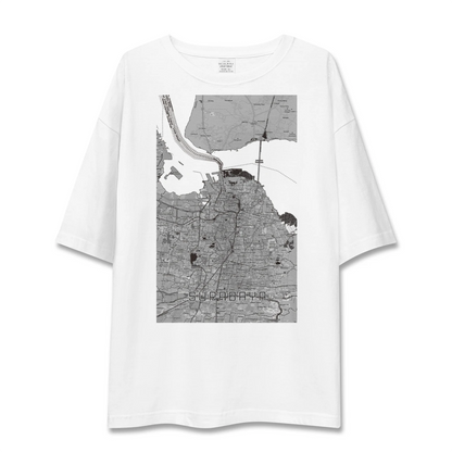 【スラバヤ（インドネシア）】地図柄ビッグシルエットTシャツ
