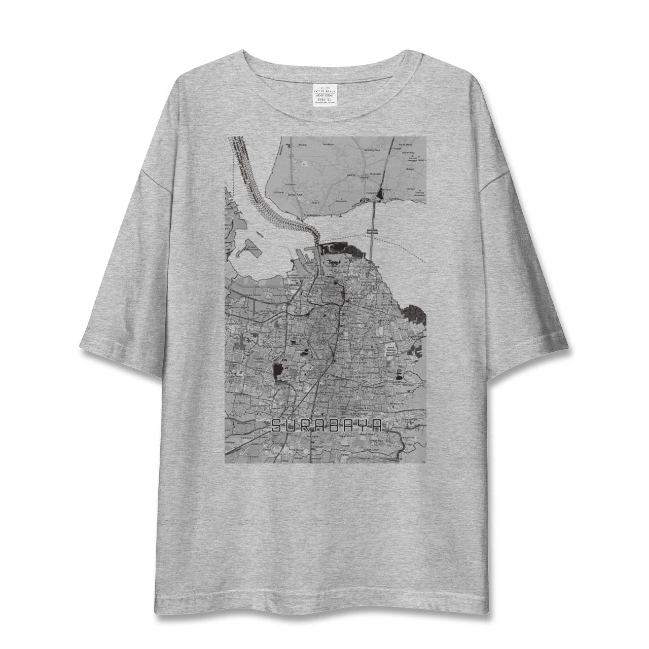 【スラバヤ（インドネシア）】地図柄ビッグシルエットTシャツ