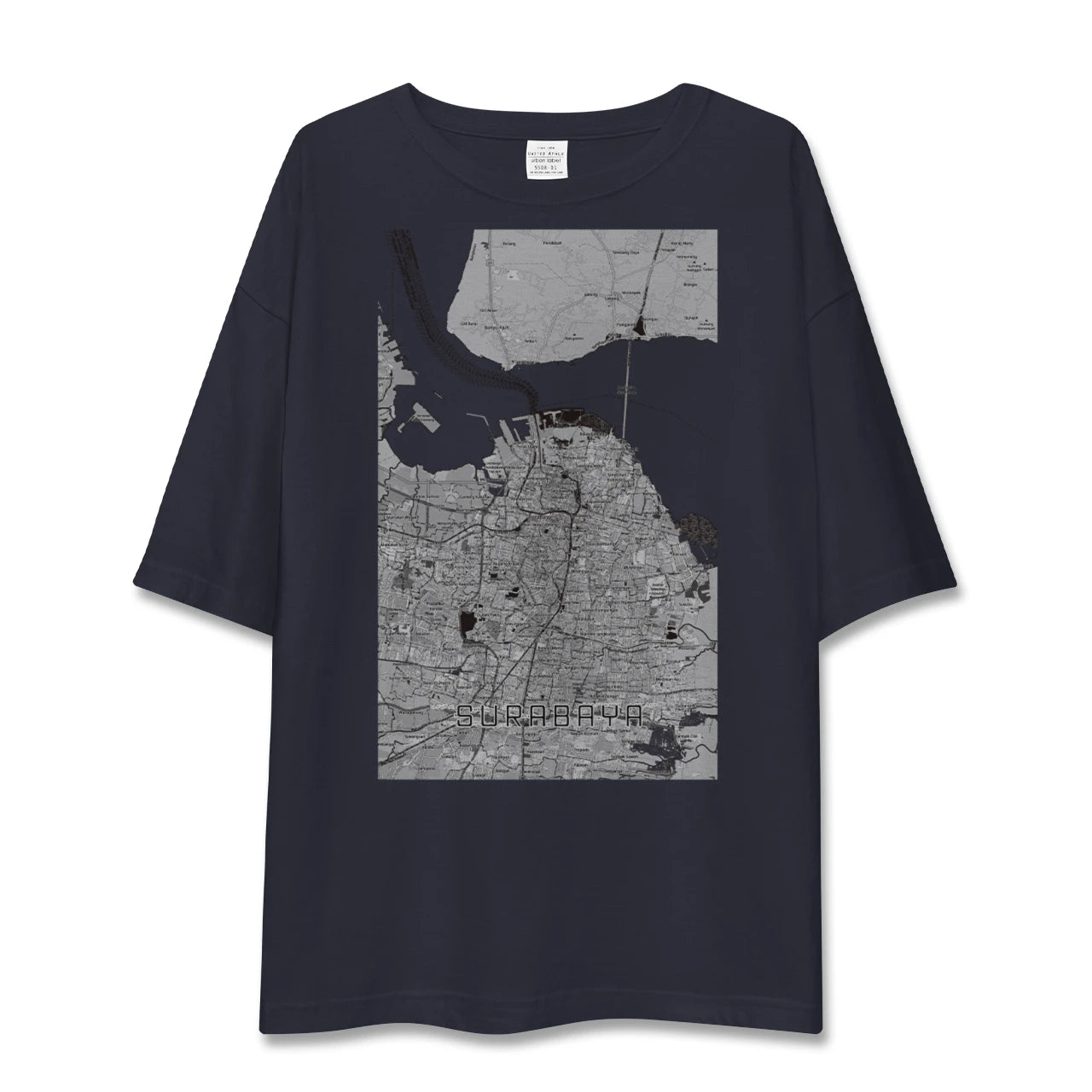 【スラバヤ（インドネシア）】地図柄ビッグシルエットTシャツ