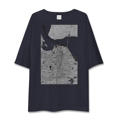 【スラバヤ（インドネシア）】地図柄ビッグシルエットTシャツ