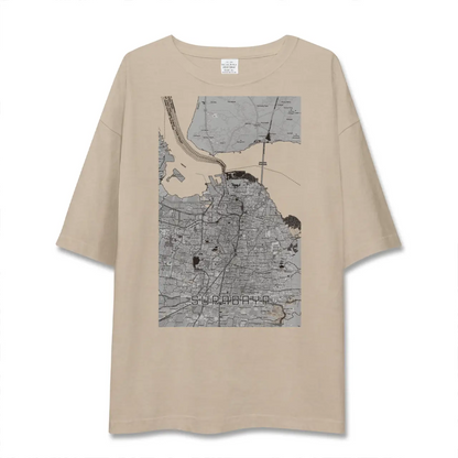 【スラバヤ（インドネシア）】地図柄ビッグシルエットTシャツ