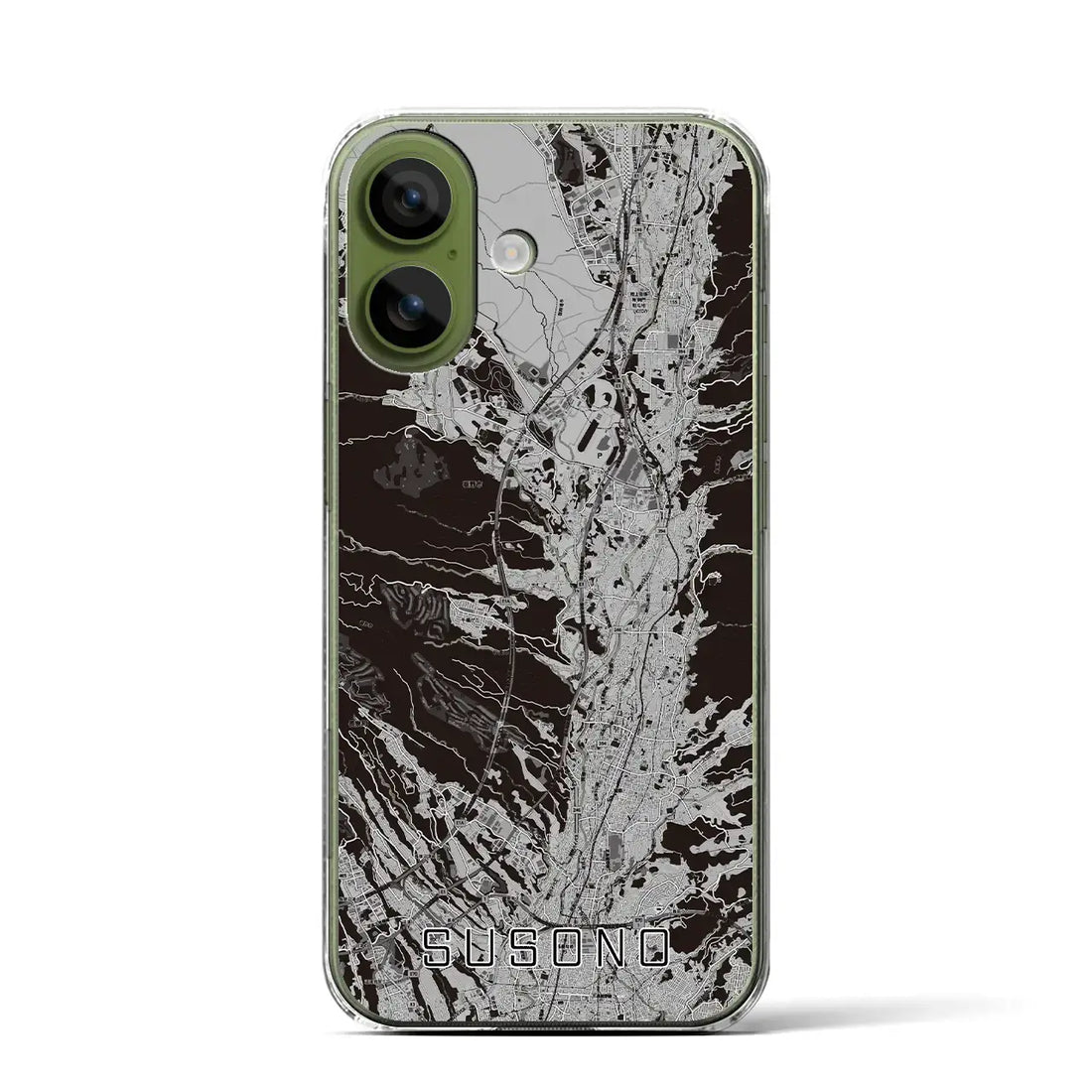 【裾野(静岡県)】地図柄iPhoneケース(クリアタイプ)モノトーン・iPhone 17 Pro Max 用