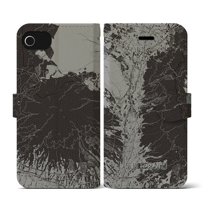 【裾野（静岡県）】地図柄iPhoneケース（手帳タイプ）モノトーン・iPhone SE（第3 / 第2世代） / 8 / 7 / 6s / 6 用