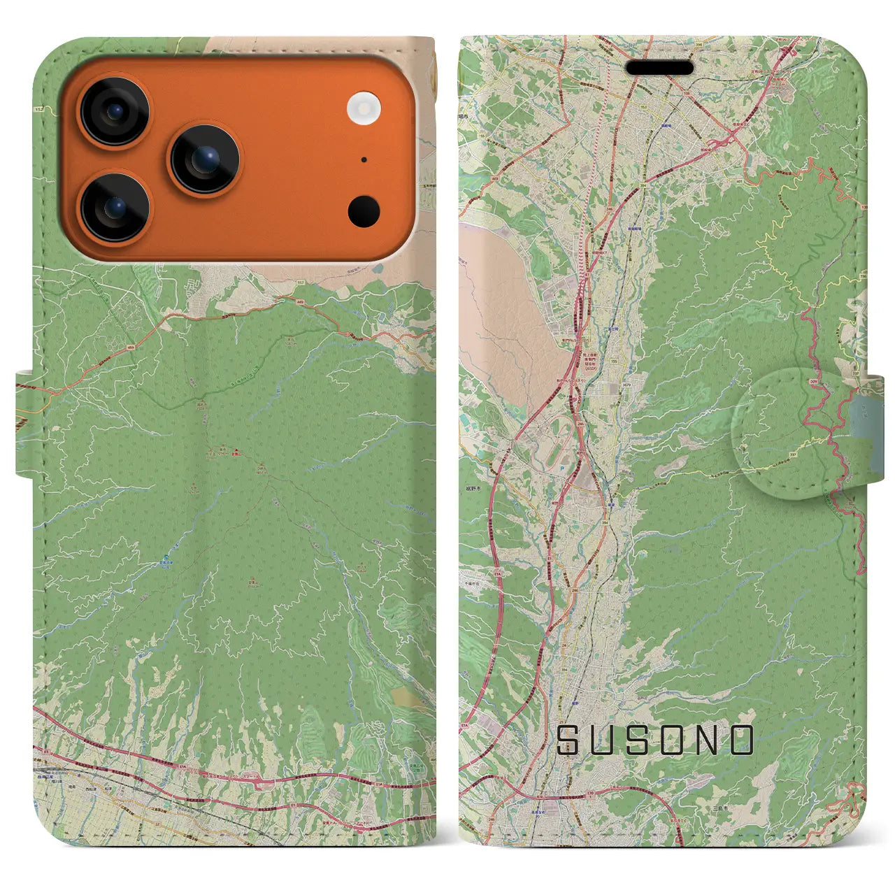 【裾野（静岡県）】地図柄iPhoneケース（手帳タイプ）