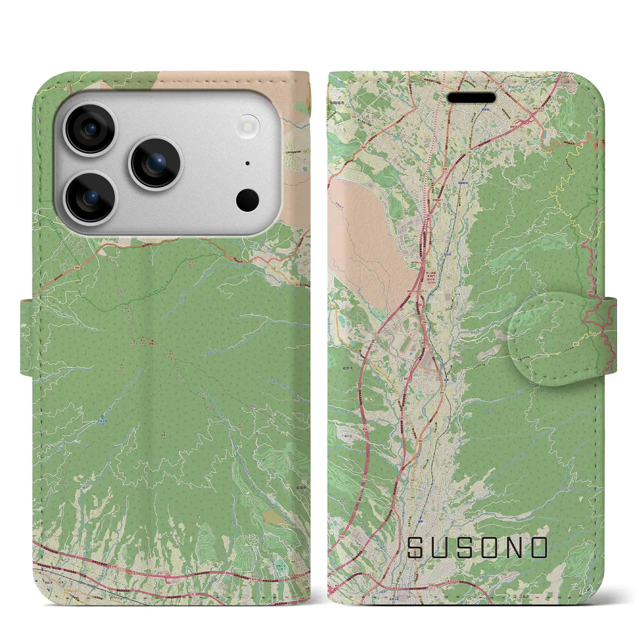 【裾野（静岡県）】地図柄iPhoneケース（手帳タイプ）