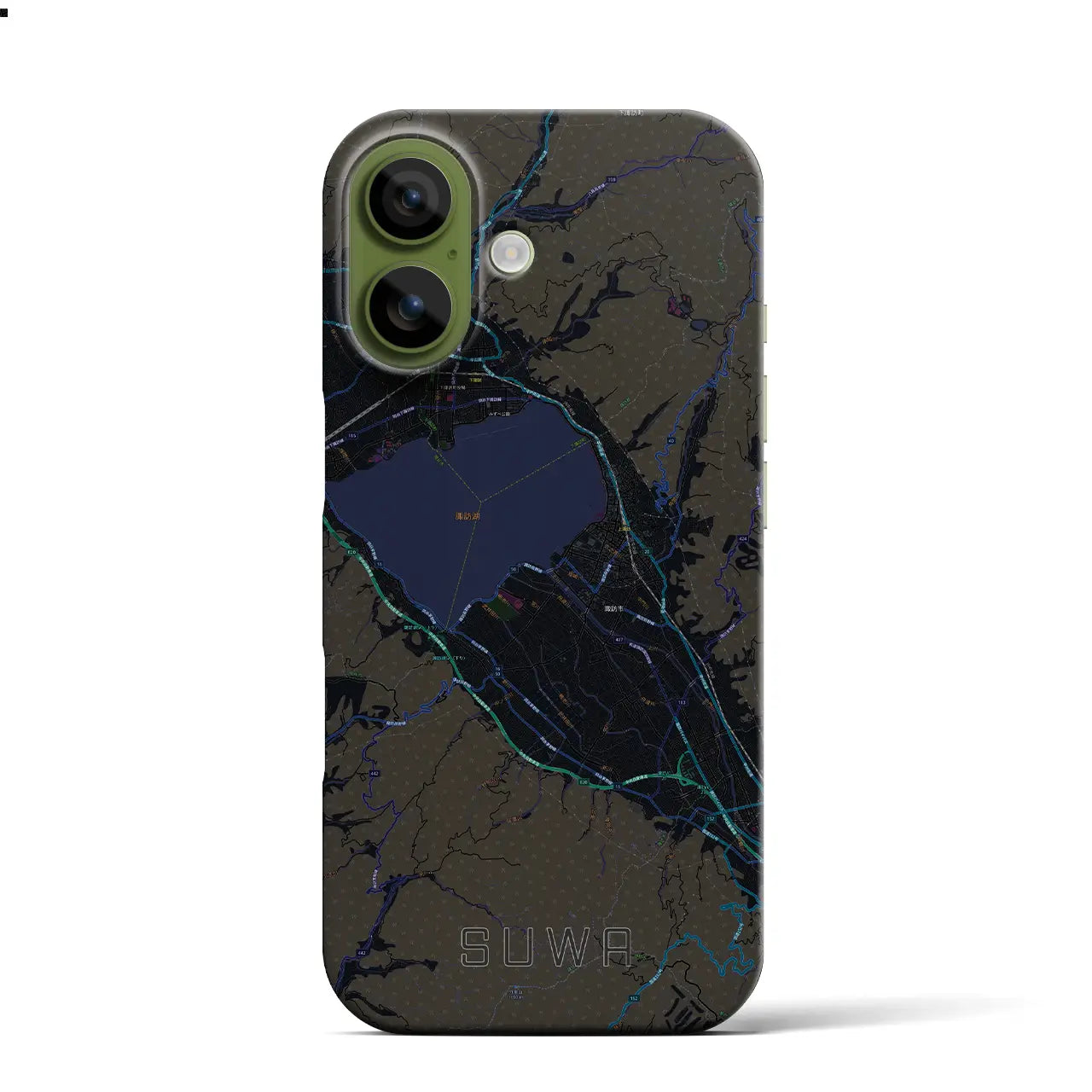 【諏訪（長野県）】地図柄iPhoneケース（バックカバータイプ）