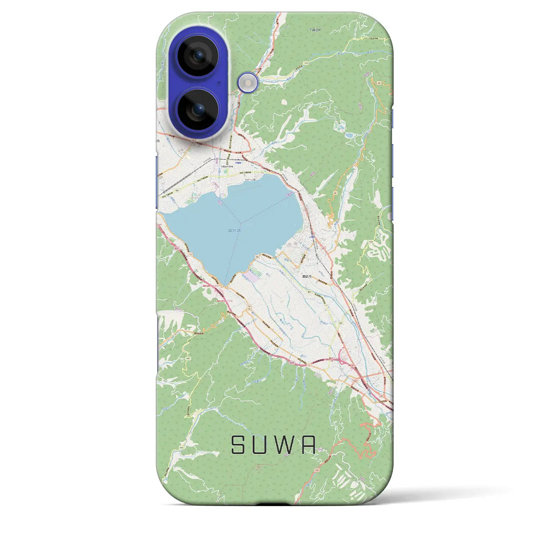 【諏訪(長野県)】地図柄iPhoneケース(バックカバータイプ)ナチュラル・iPhone 16 Pro Max 用