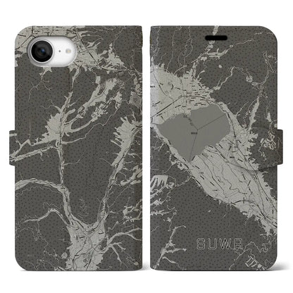 【諏訪（長野県）】地図柄iPhoneケース（手帳タイプ）