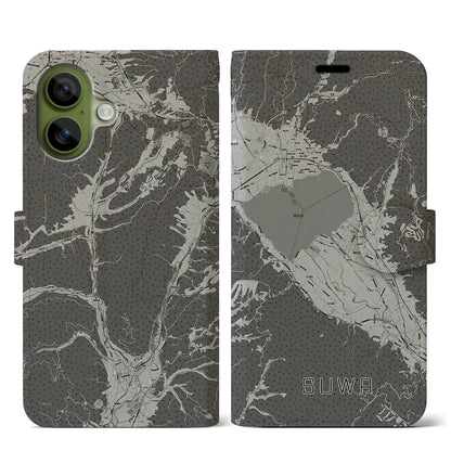 【諏訪（長野県）】地図柄iPhoneケース（手帳タイプ）