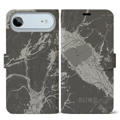 【諏訪（長野県）】地図柄iPhoneケース（手帳タイプ）