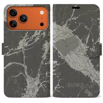 【諏訪（長野県）】地図柄iPhoneケース（手帳タイプ）