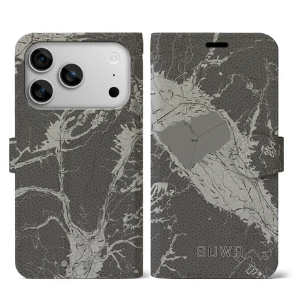 【諏訪（長野県）】地図柄iPhoneケース（手帳タイプ）