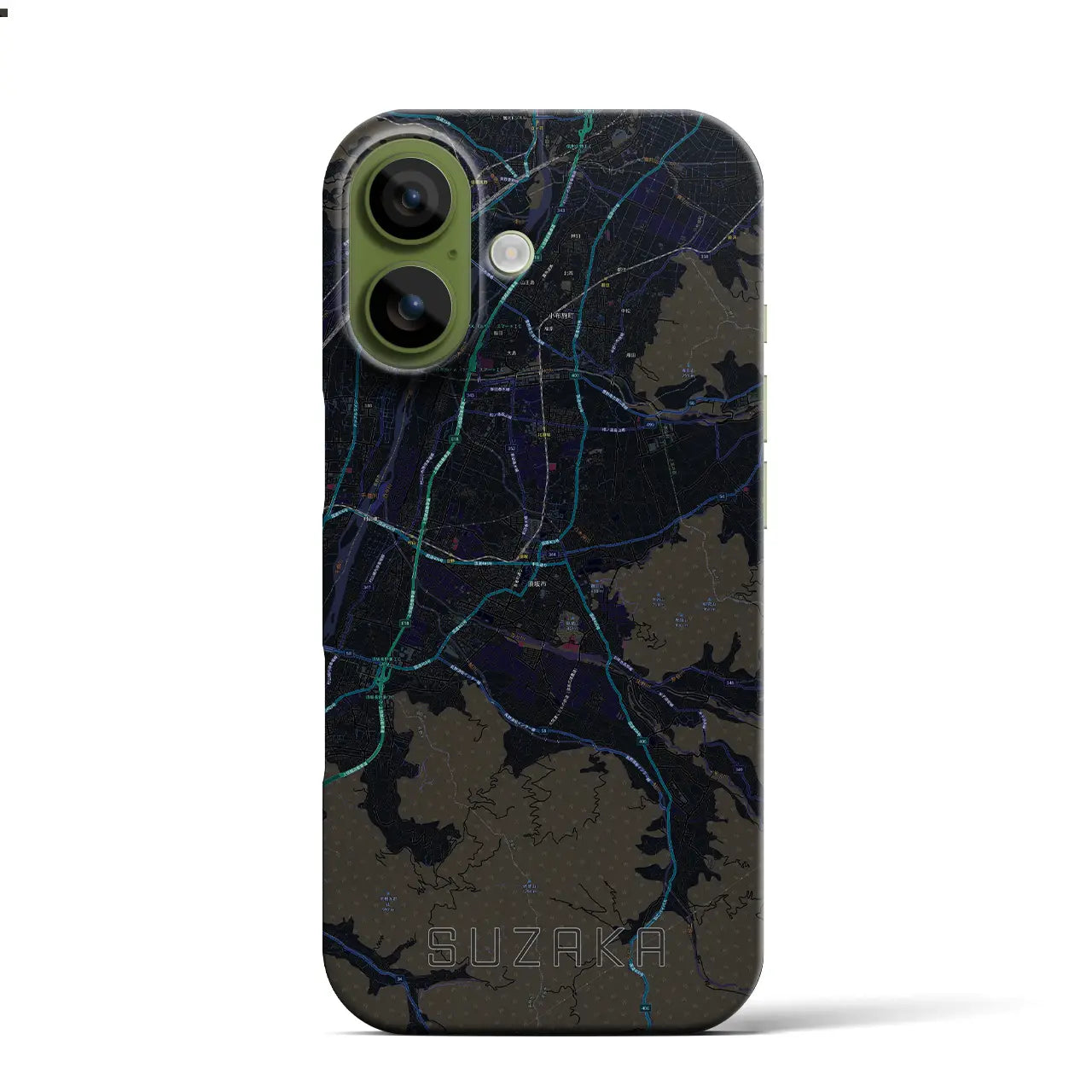 【須坂（長野県）】地図柄iPhoneケース（バックカバータイプ）