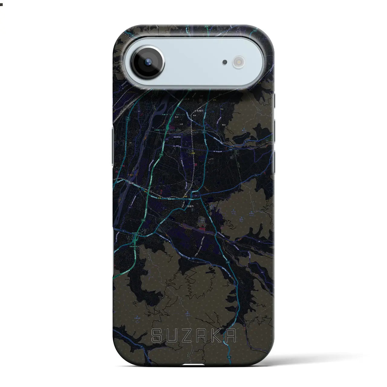 【須坂（長野県）】地図柄iPhoneケース（バックカバータイプ）