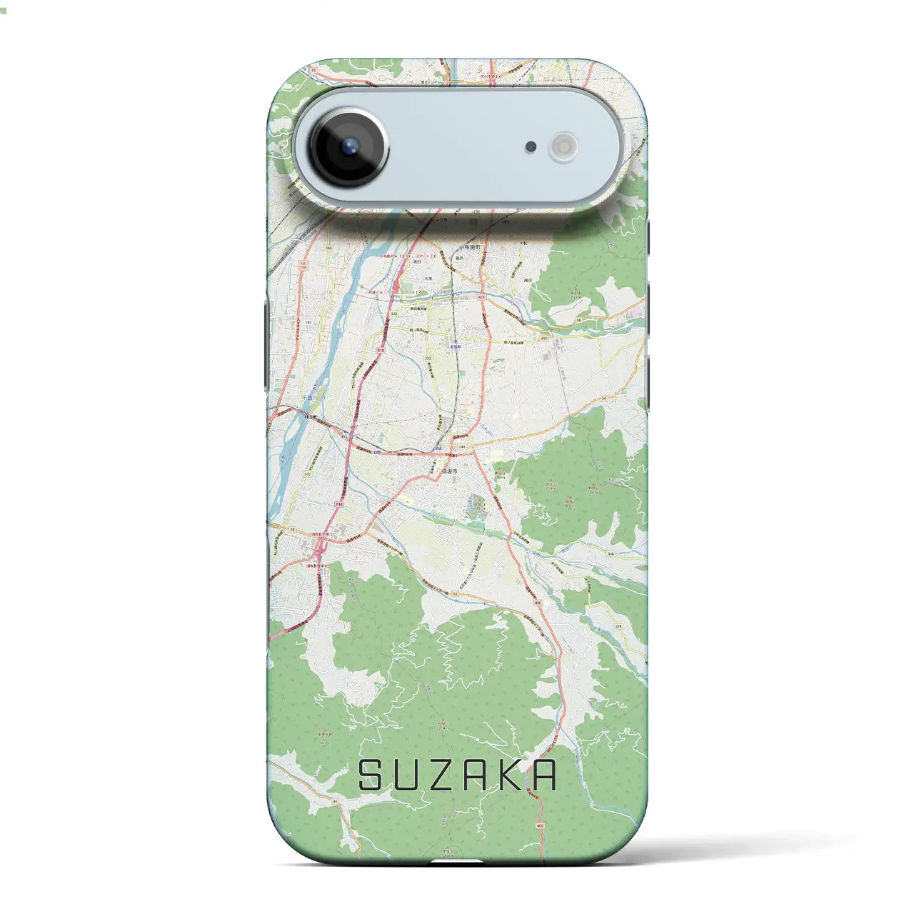 【須坂（長野県）】地図柄iPhoneケース（バックカバータイプ）