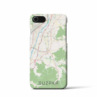 【須坂（長野県）】地図柄iPhoneケース（バックカバータイプ）