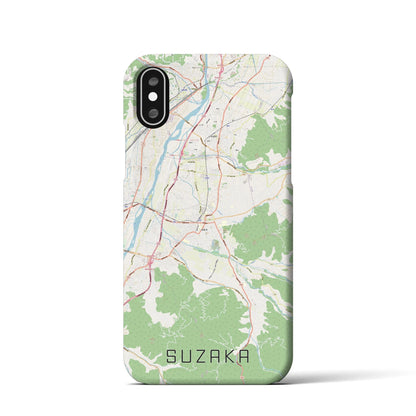 【須坂（長野県）】地図柄iPhoneケース（バックカバータイプ）