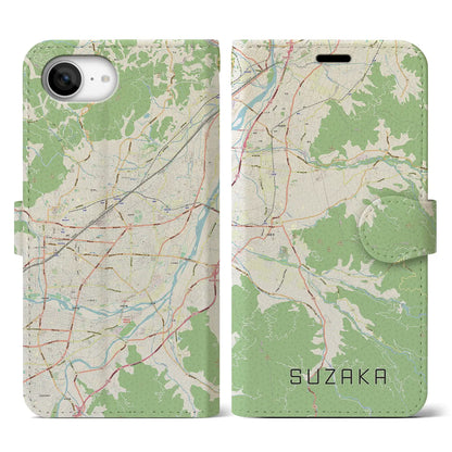 【須坂（長野県）】地図柄iPhoneケース（手帳タイプ）