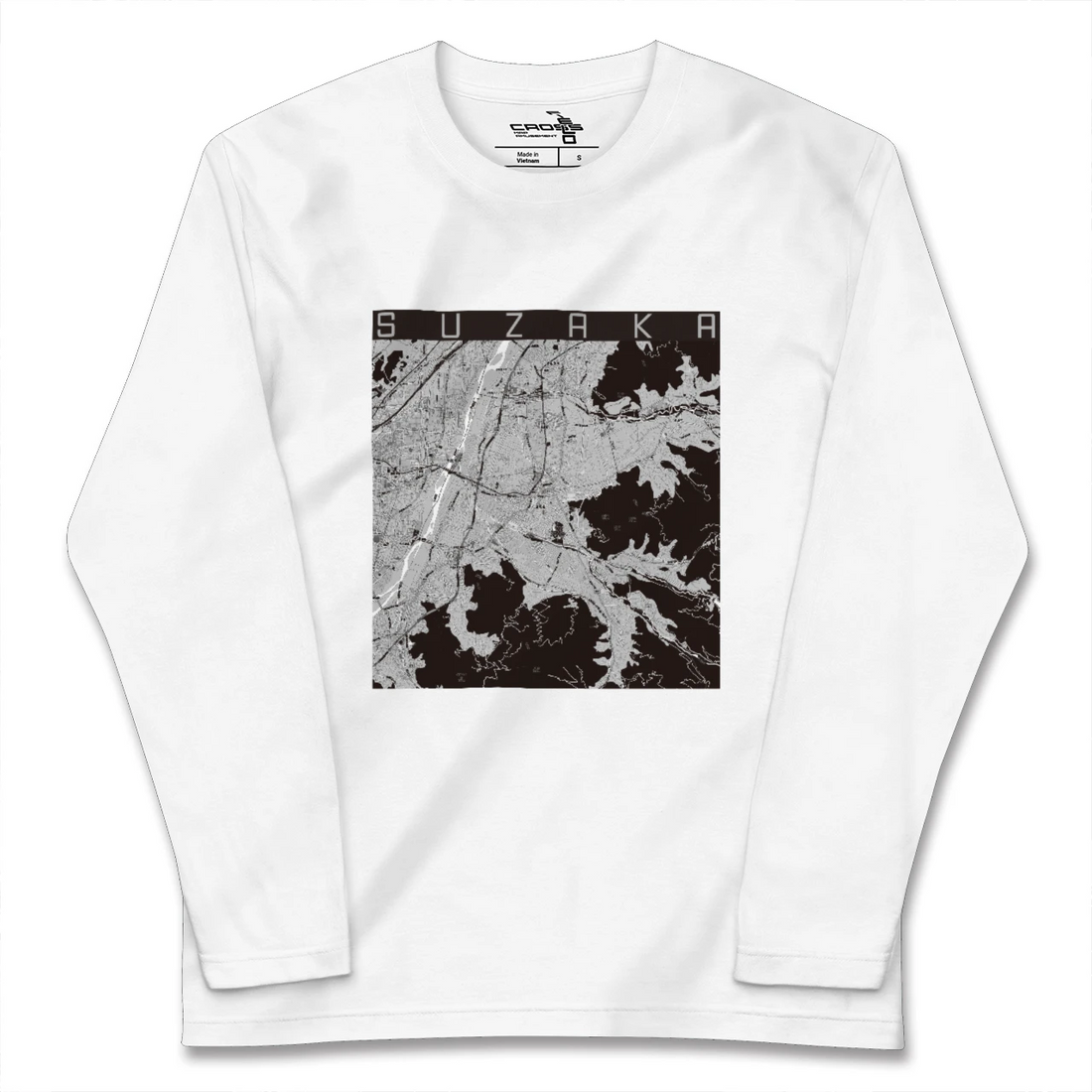 【須坂(長野県)】地図柄ロングスリーブTシャツ