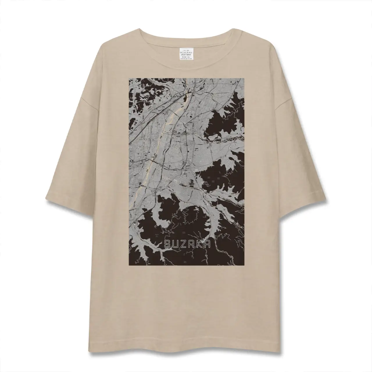 【須坂（長野県）】地図柄ビッグシルエットTシャツ
