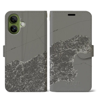 【珠洲（石川県）】地図柄iPhoneケース（手帳タイプ）