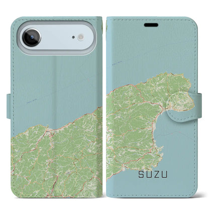 【珠洲（石川県）】地図柄iPhoneケース（手帳タイプ）