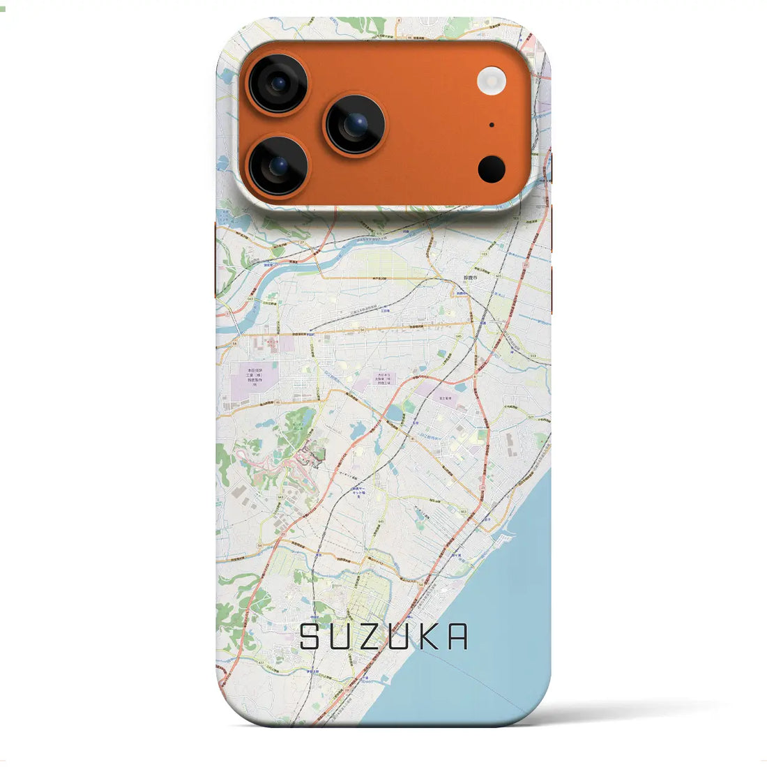 【鈴鹿（三重県）】地図柄iPhoneケース（バックカバータイプ）ブラック・iPhone 17 Pro Max 用