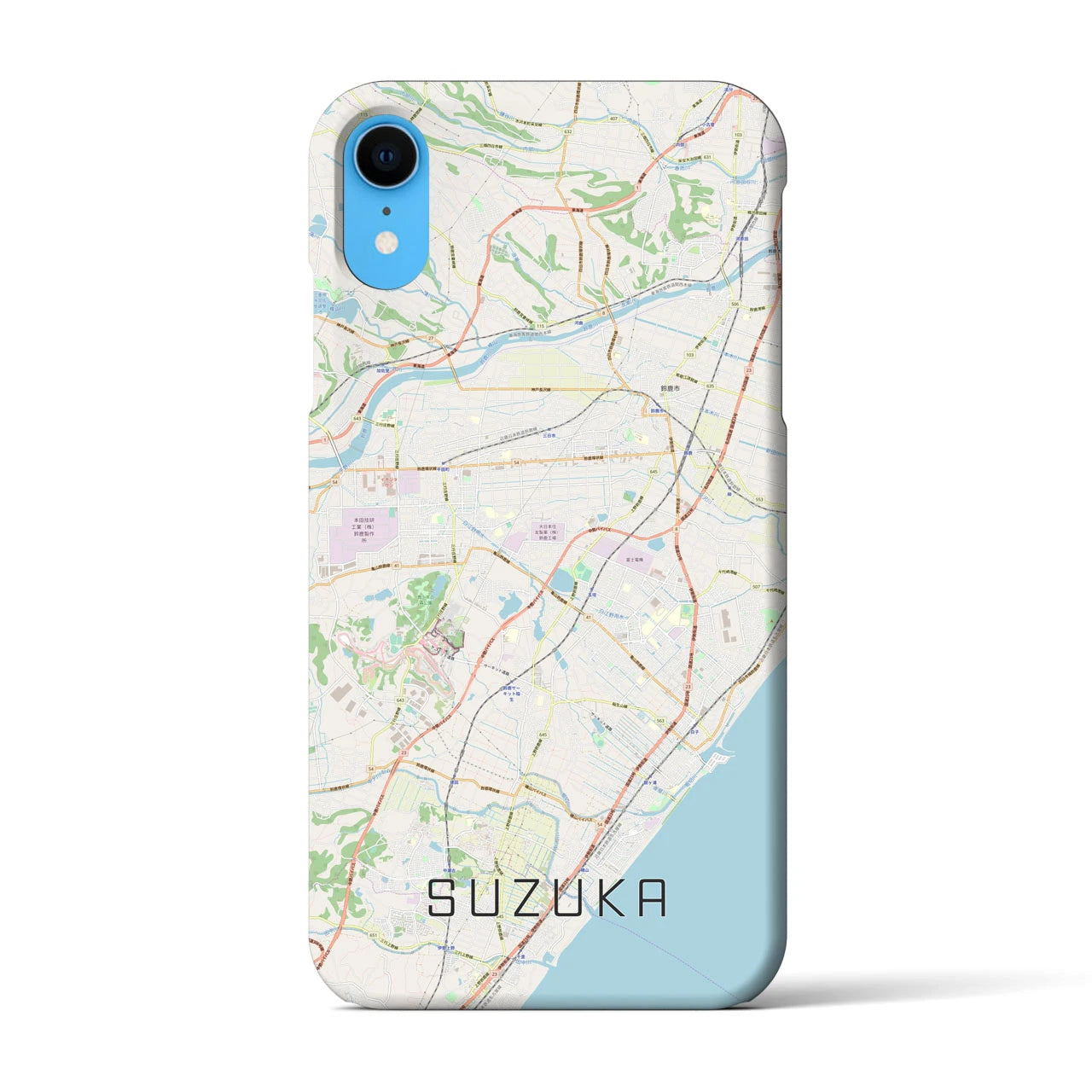 【鈴鹿（三重県）】地図柄iPhoneケース（バックカバータイプ）