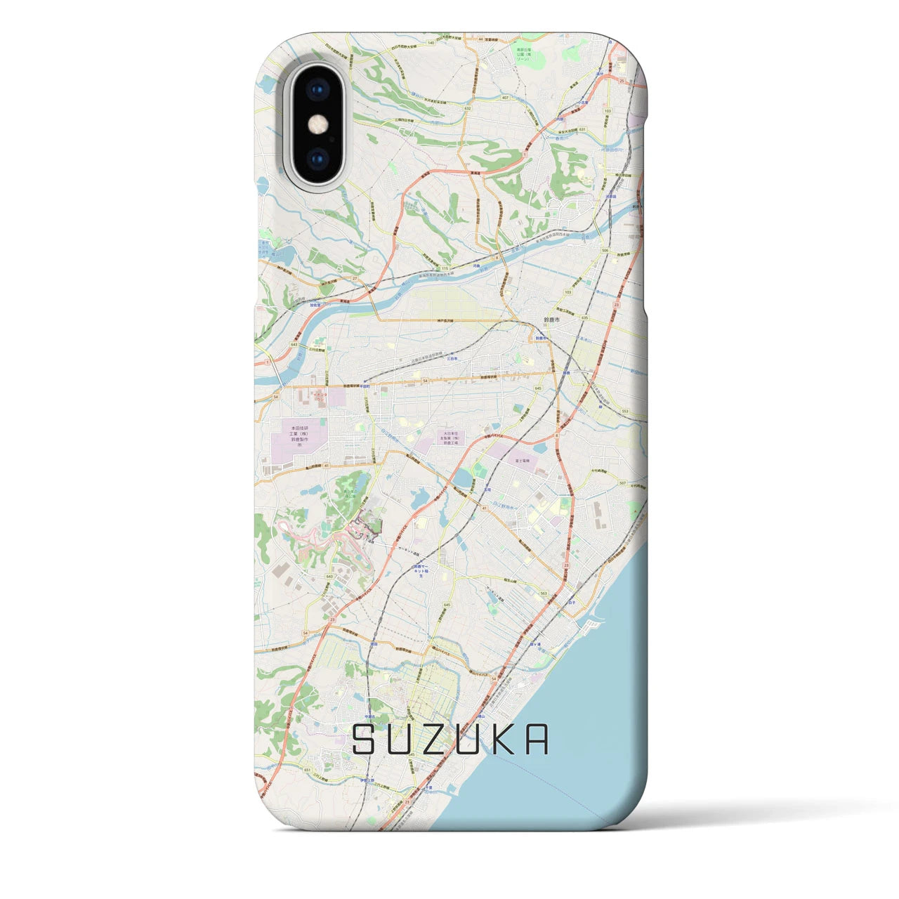 【鈴鹿（三重県）】地図柄iPhoneケース（バックカバータイプ）