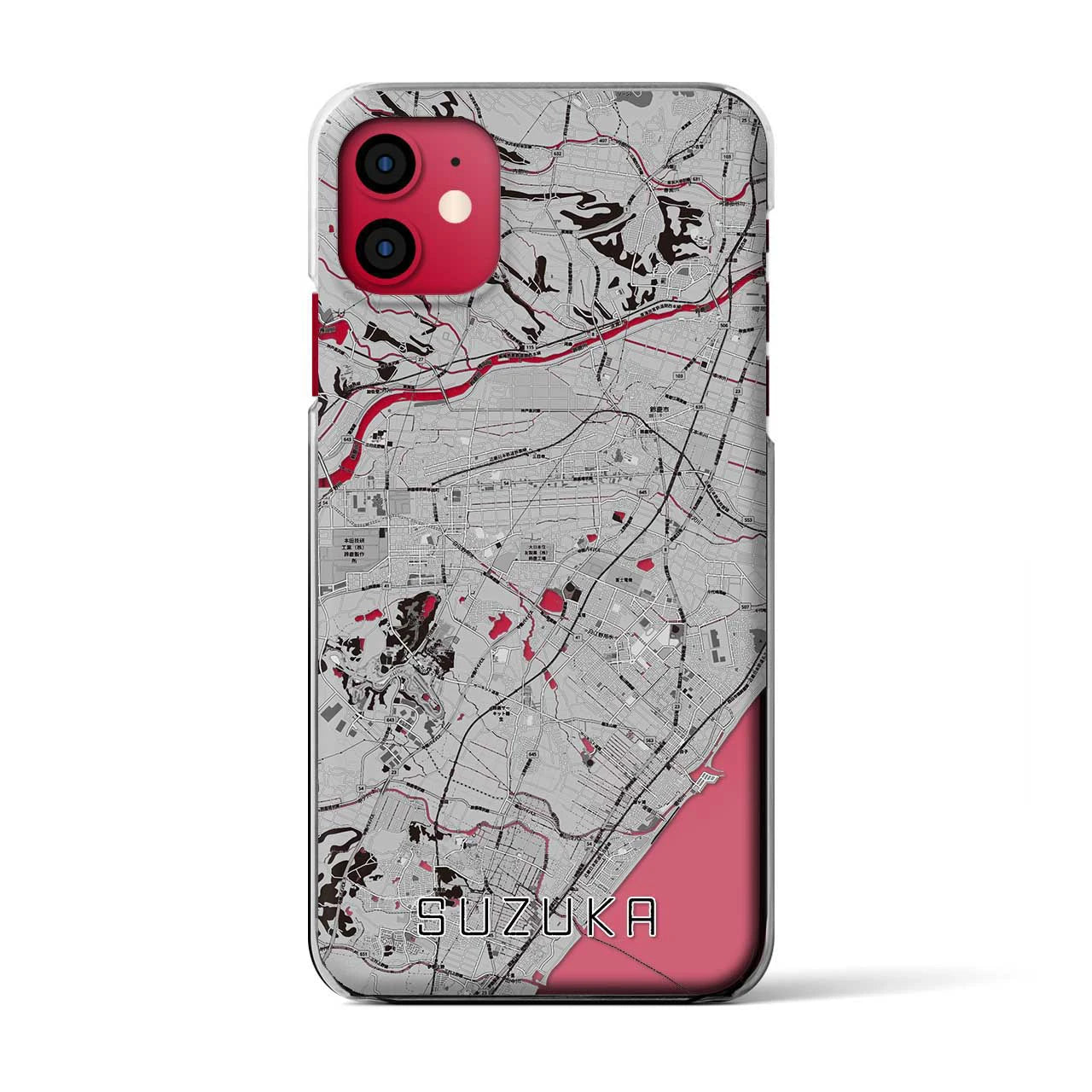【鈴鹿（三重県）】地図柄iPhoneケース（クリアタイプ）