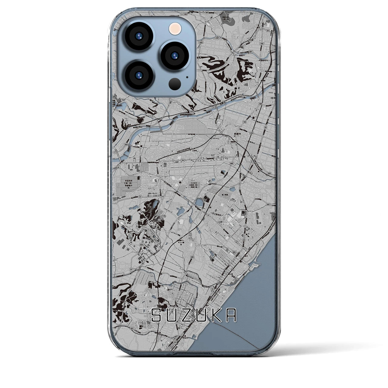 【鈴鹿（三重県）】地図柄iPhoneケース（クリアタイプ）