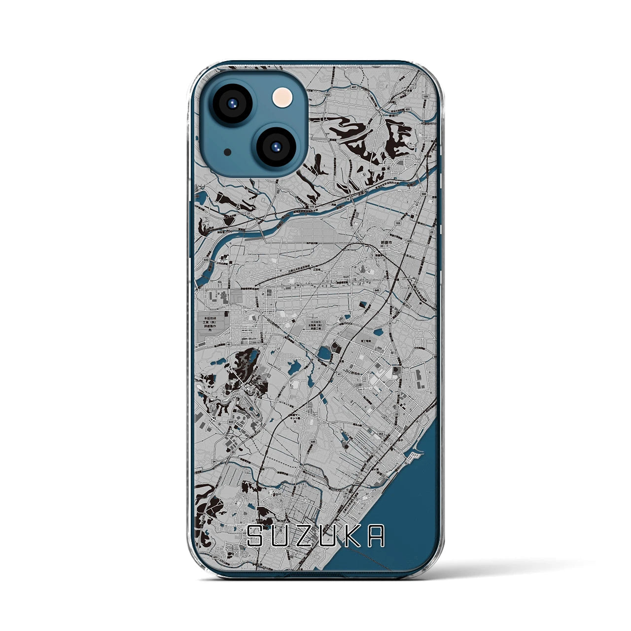 【鈴鹿（三重県）】地図柄iPhoneケース（クリアタイプ）