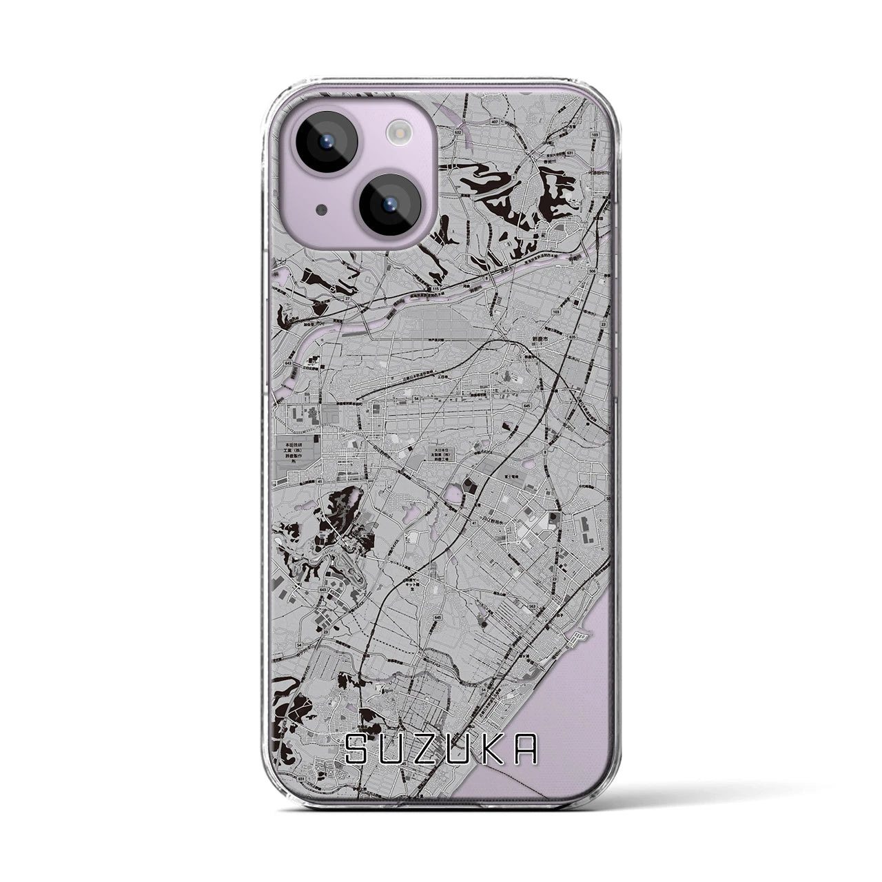 【鈴鹿（三重県）】地図柄iPhoneケース（クリアタイプ）