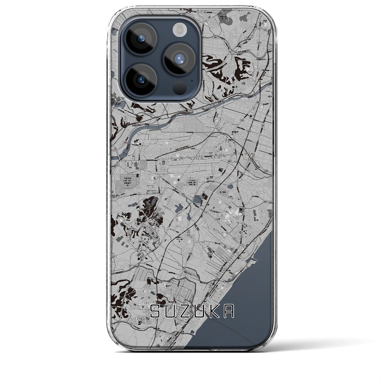 【鈴鹿（三重県）】地図柄iPhoneケース（クリアタイプ）