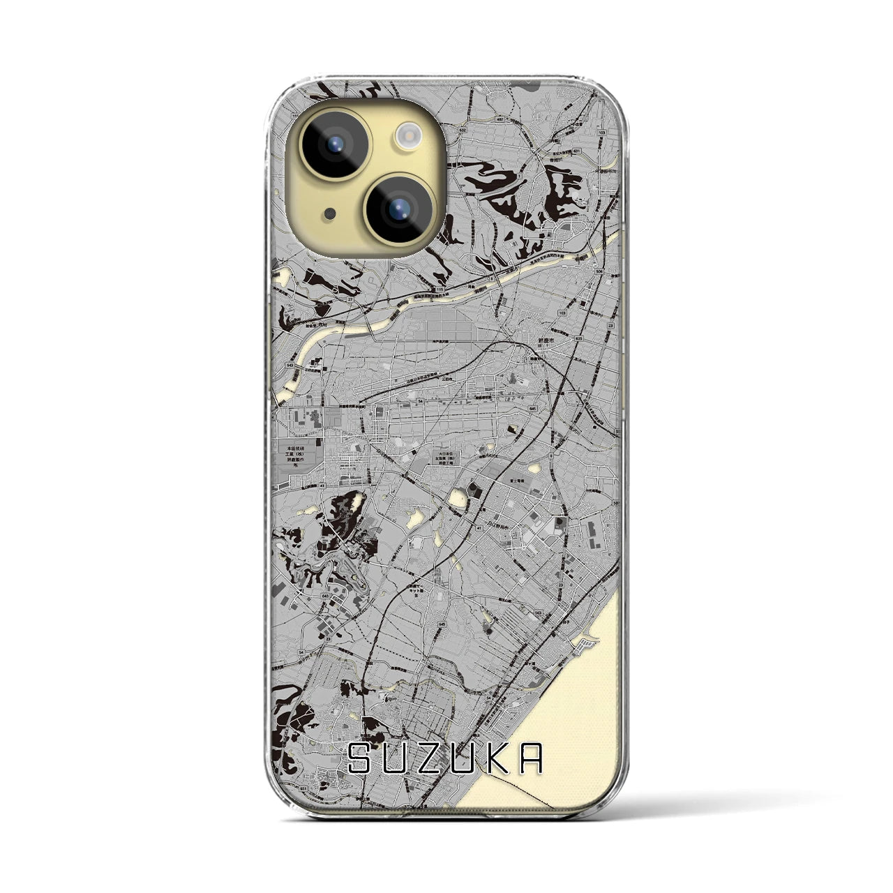 【鈴鹿（三重県）】地図柄iPhoneケース（クリアタイプ）