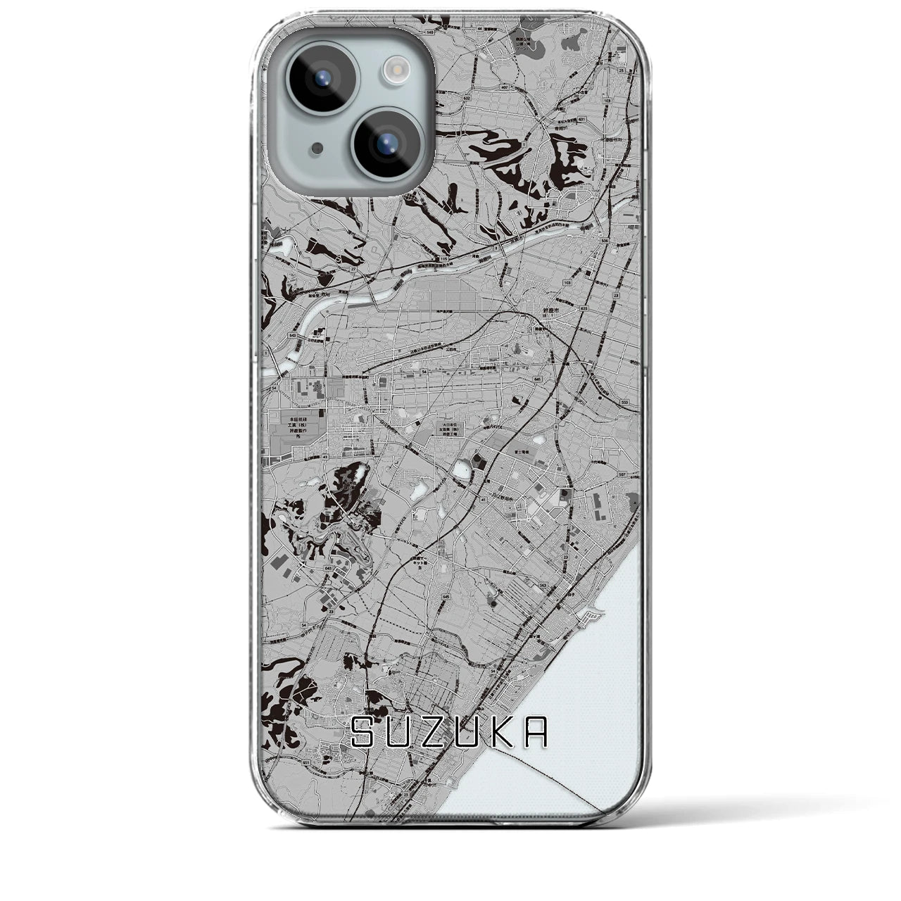 【鈴鹿（三重県）】地図柄iPhoneケース（クリアタイプ）