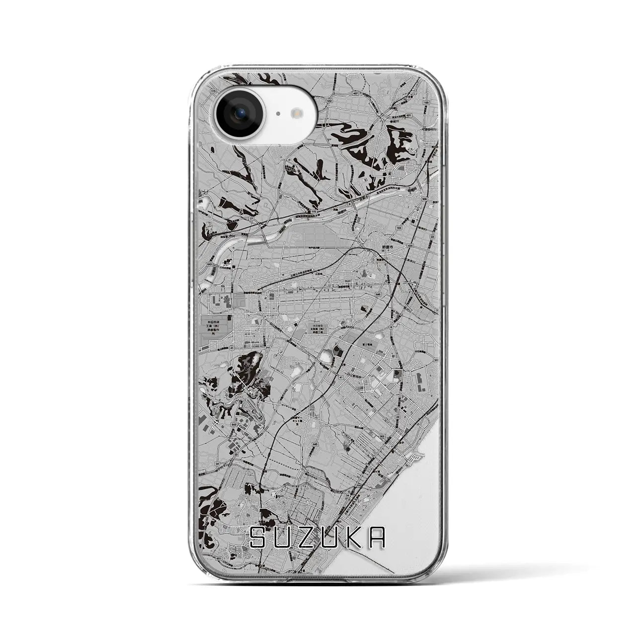 【鈴鹿（三重県）】地図柄iPhoneケース（クリアタイプ）