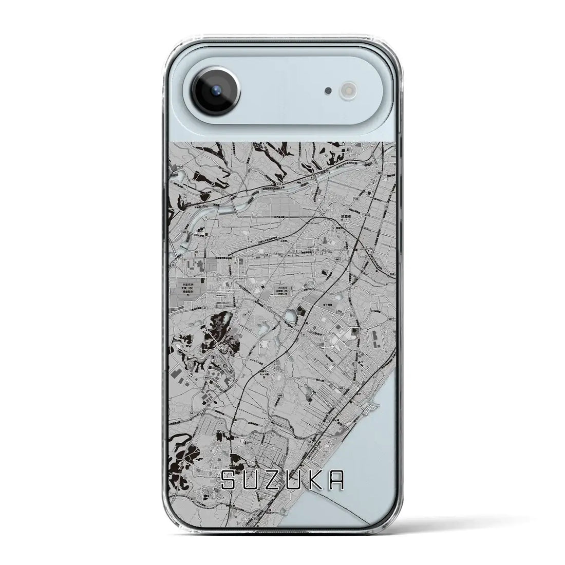 【鈴鹿(三重県)】地図柄iPhoneケース(クリアタイプ)モノトーン・iPhone 17 Pro Max 用