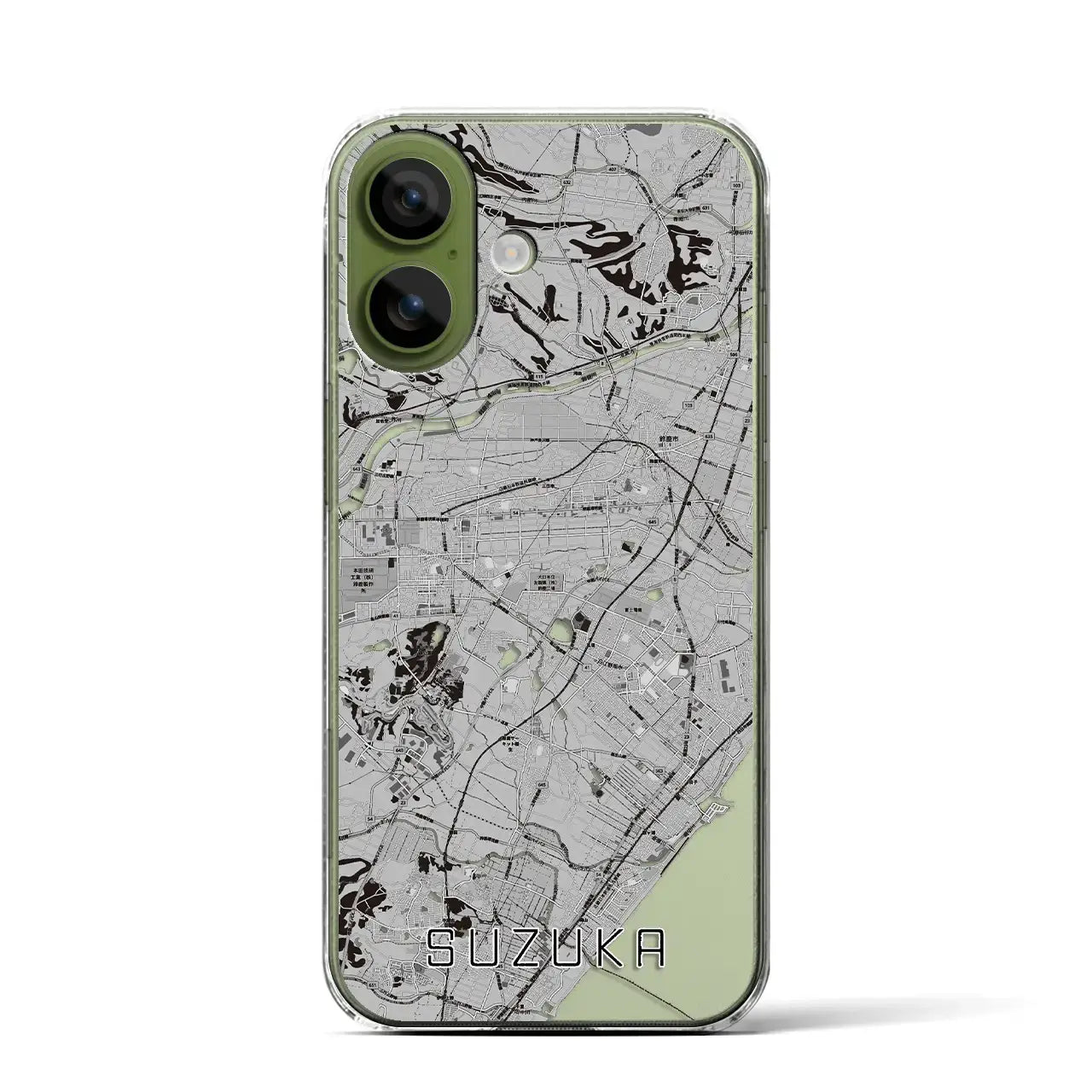 【鈴鹿（三重県）】地図柄iPhoneケース（クリアタイプ）