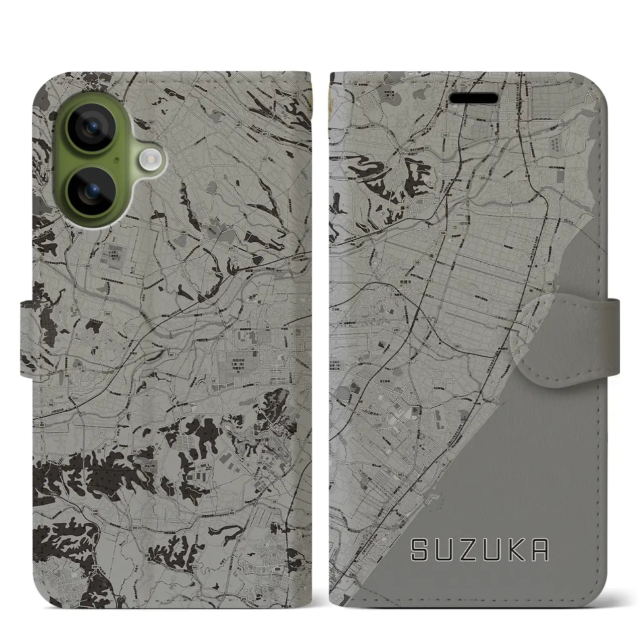 【鈴鹿（三重県）】地図柄iPhoneケース（手帳タイプ）