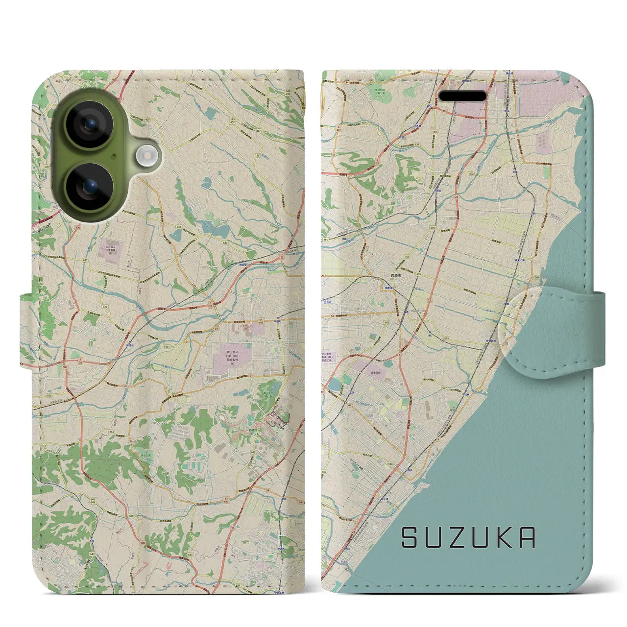 【鈴鹿（三重県）】地図柄iPhoneケース（手帳タイプ）