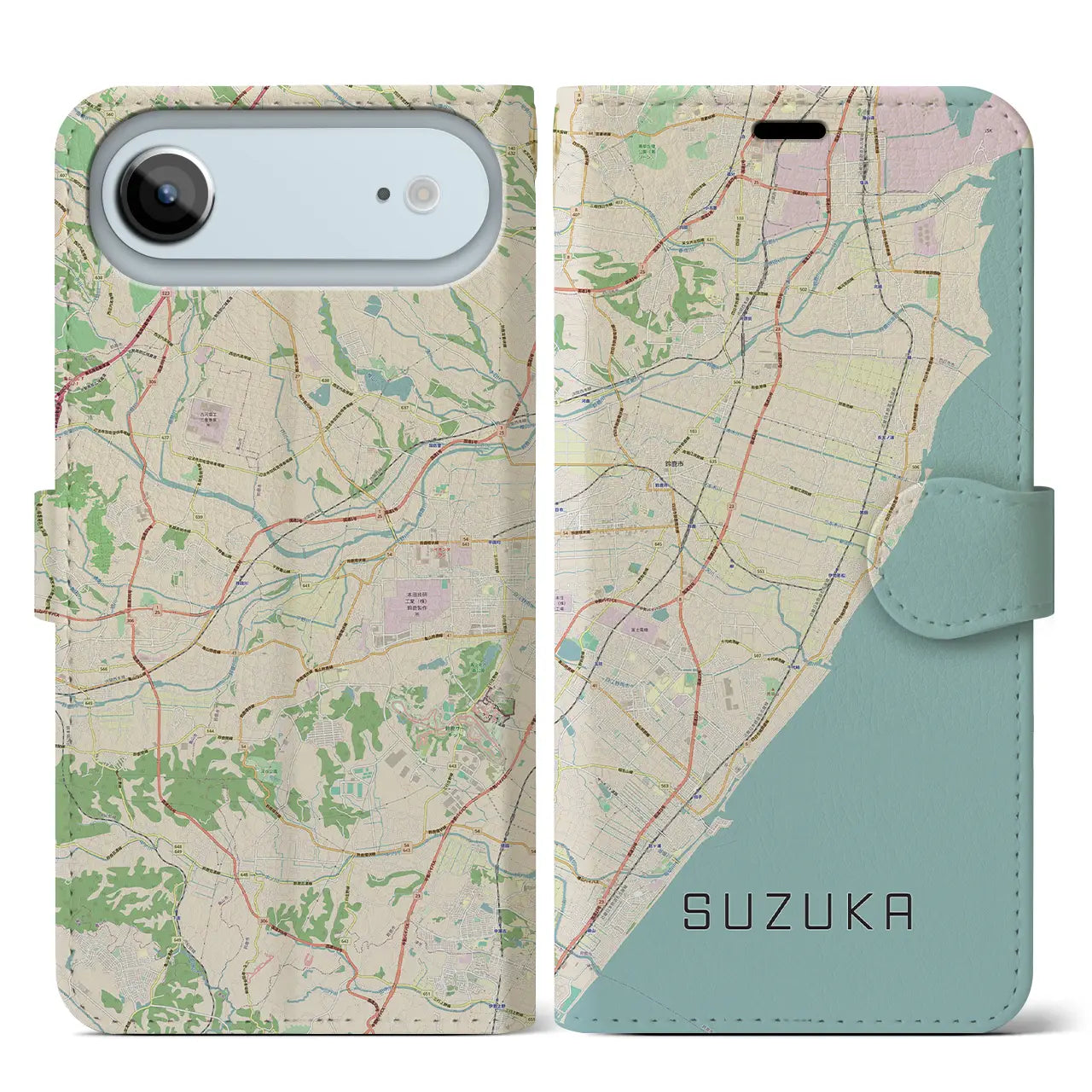 【鈴鹿（三重県）】地図柄iPhoneケース（手帳タイプ）