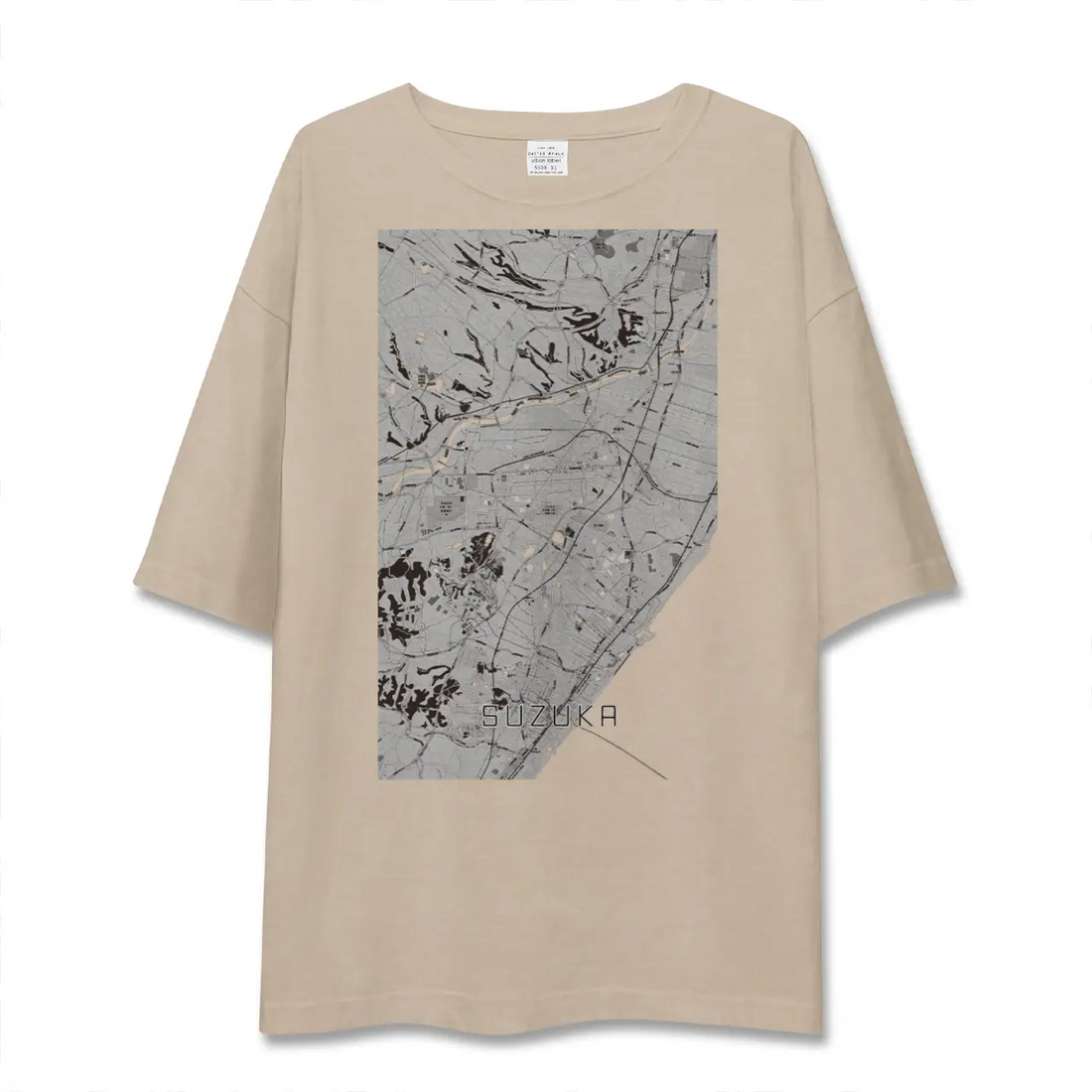 【鈴鹿（三重県）】地図柄ビッグシルエットTシャツ