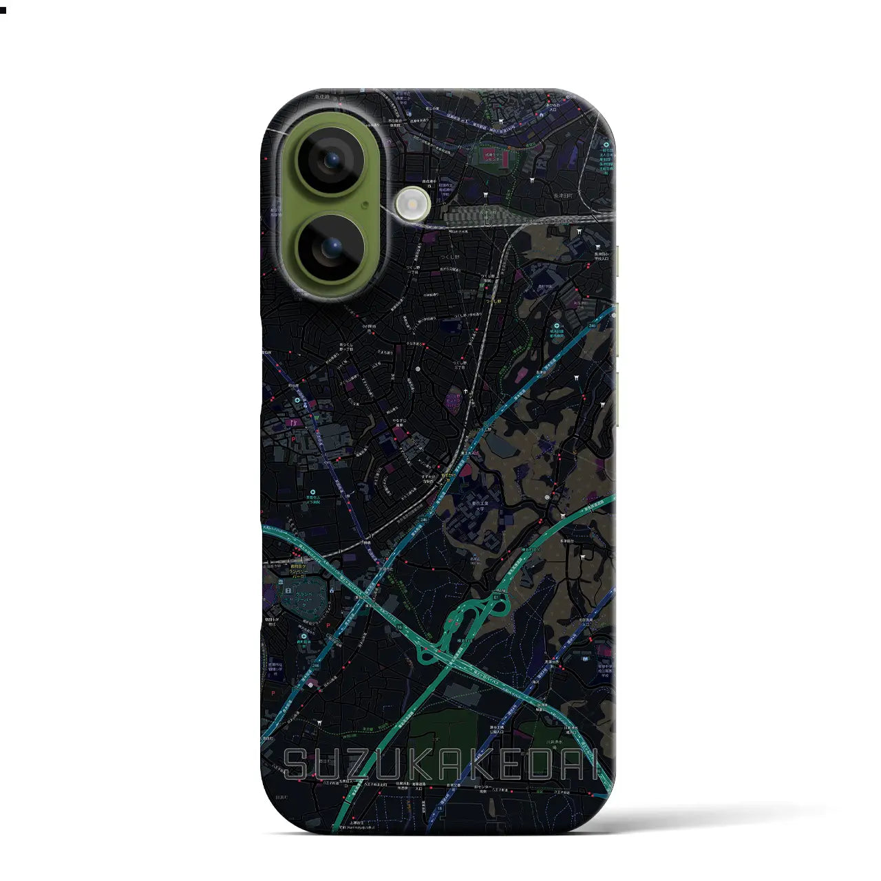 【すずかけ台（東京都）】地図柄iPhoneケース（バックカバータイプ）