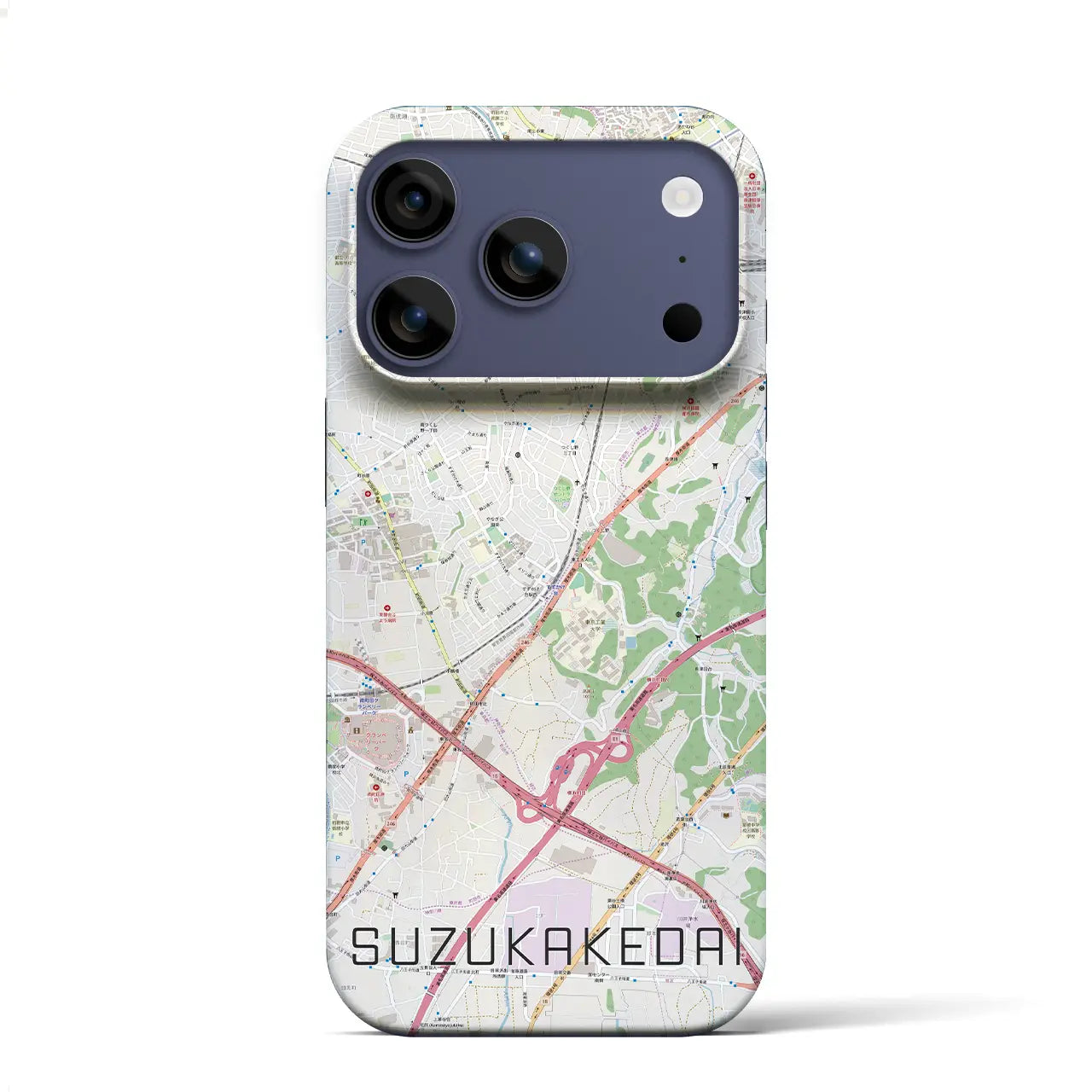 【すずかけ台（東京都）】地図柄iPhoneケース（バックカバータイプ）