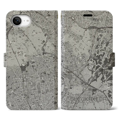 【すずかけ台（東京都）】地図柄iPhoneケース（手帳タイプ）