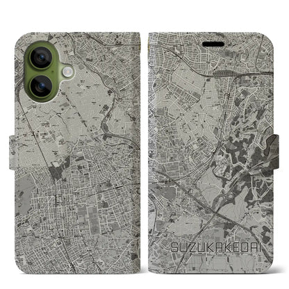 【すずかけ台（東京都）】地図柄iPhoneケース（手帳タイプ）