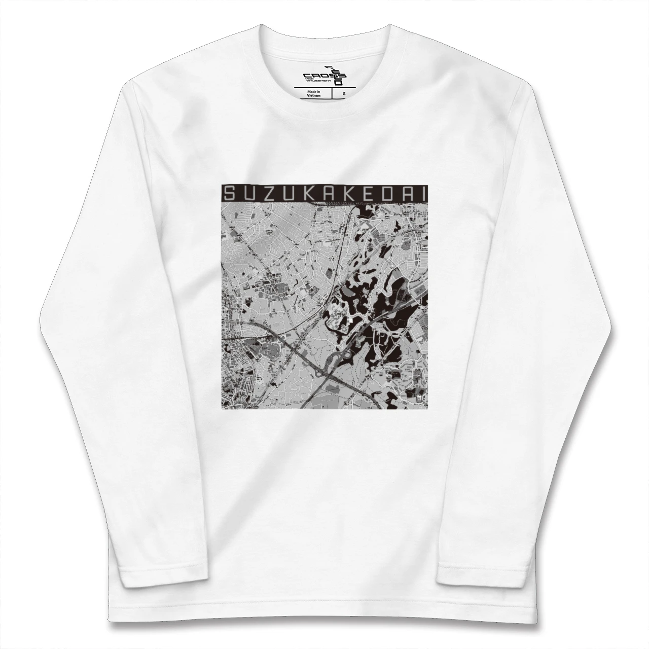 【すずかけ台（東京都）】地図柄ロングスリーブTシャツ